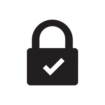 lock icon with transparent check mark