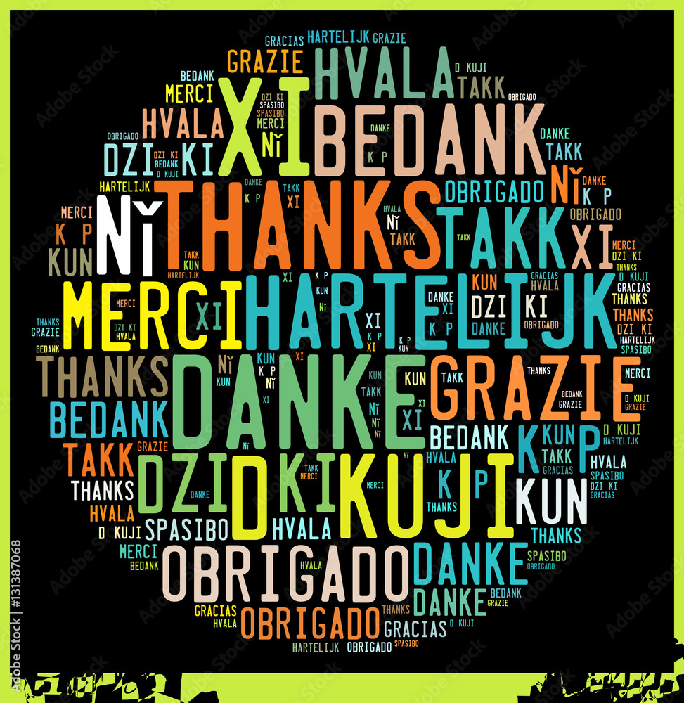 Danke In Verschiedenen Sprachen Top 7 Wortwolke Danke in verschiedenen Sprachen Stock Illustration | Adobe Stock