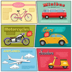 Wall Mural - Comic Transport Mini Posters Set