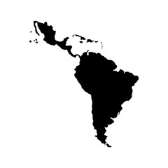 Sticker - silhouette of latin america map icon over white background. vector illustration