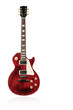 Red electric guitar on white