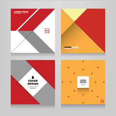 set of trendy geometric backgrounds with flat material style. use for your cover, flyers, banners, p