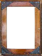Wall Mural - Wood and metal frame with copy space. Vertical.