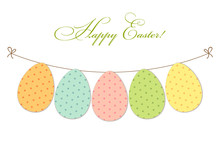 Cute Festive Easter Bunting As Polka Dots Eggs For Your Decoration