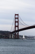 Sailing Catamaran Underneath The Golden Gate Bridge