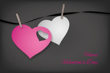 Wall Mural - hearts happy valentine day - vector love card / background