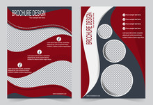 Brochure Template, Flyer Design Red Color Template