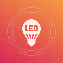 Wall Mural - led light bulb, lamp modern icon, vector illustration