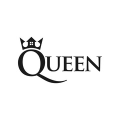 Wall Mural - crown with home symbol. logo template. logo vector.
