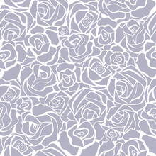 Seamless Retro Background With Grey Roses