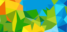 Summer Background. Polygonal Colorful Brazilian Banner.