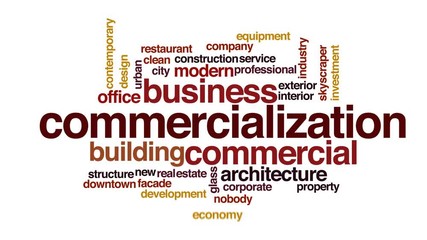 Canvas Print - Commercialization animated word cloud.