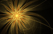 Abstract gold flower on a dark background