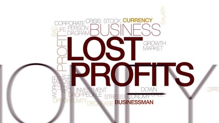 Wall Mural - Lost profits animated word cloud. Kinetic typography.