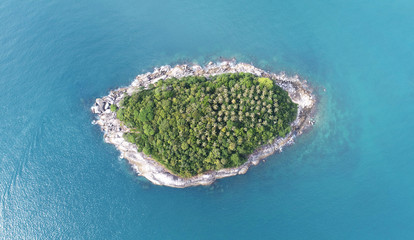 Aerial view of Koh Pu (Carb Island) near Kata beach in Phuket, Thailand