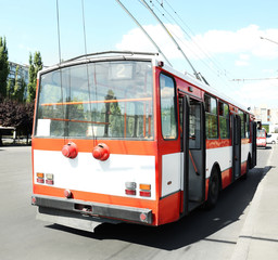 Wall Mural - Trolley bus on a road