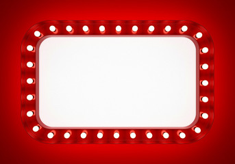 Wall Mural - Red neon banner on red background