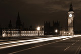 Fototapeta Londyn - Big Ben and Houses of Parliament at evening
