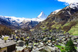 Zermatt village and Matterhorn Peak in background.