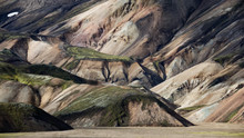 Multicolored Rhyolite Mountains Of Amazing Landscape Landmannalaugar In Iceland
