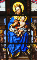 Papier Peint - Stained Glass - Madonna and Child