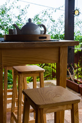 Outdoor wooden furniture