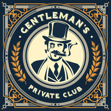 Vintage Gentleman Emblem, Signage