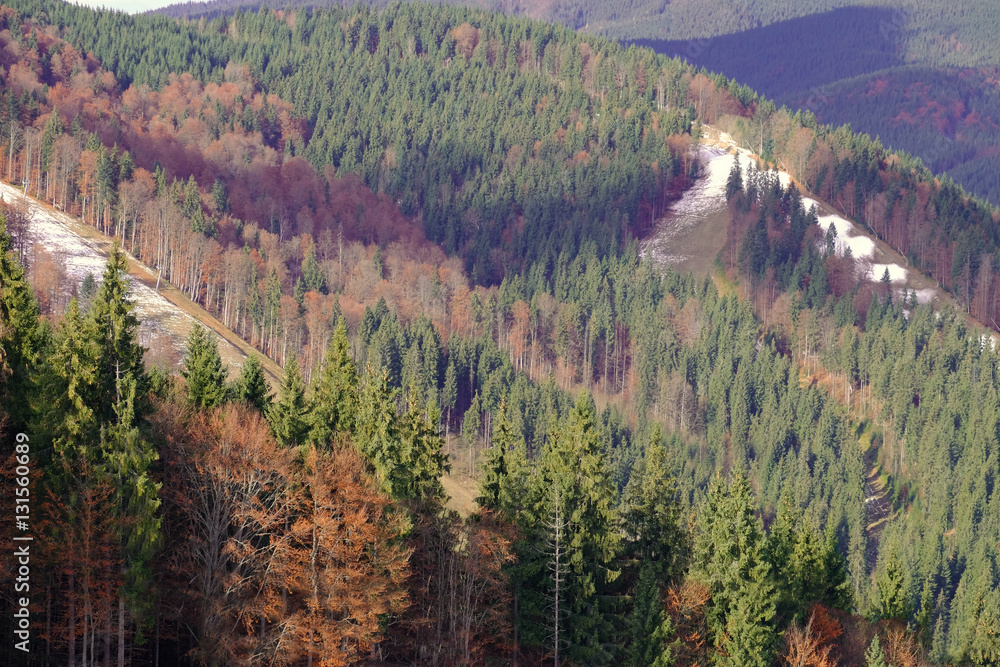 View of beautiful landscape with mountains