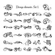 Swirly line curl patterns isolated on white background. Vector flourish vintage embellishments for greeting cards