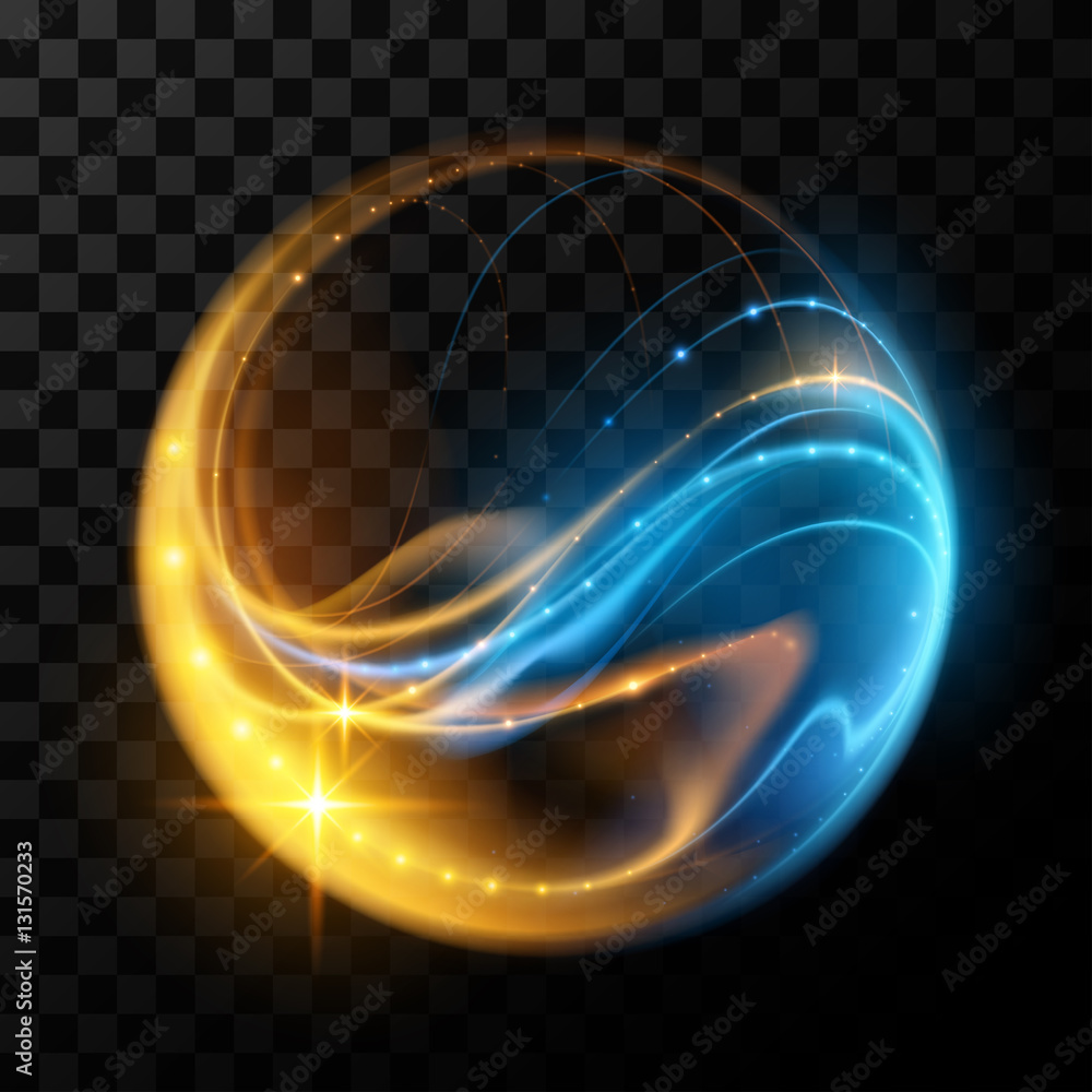 Abstract glowing lines in sphere - obrazy, fototapety, plakaty 