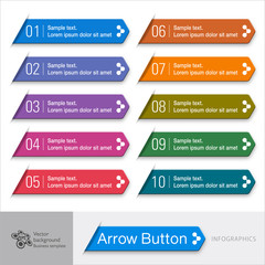 Wall Mural - infographic vector arrow button