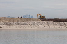 Sand Replenishment Ship On Shore For Land Reclamation