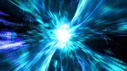Canvas Print - Space Travel 2187: Traveling through a wormhole and star fields in deep space (Loop).