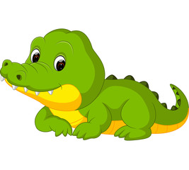 Sticker - Cute crocodile cartoon

