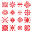 Vector snowflake in embroidery russian style