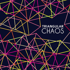 Poster - Abstract background with grid textured by colorful triangles