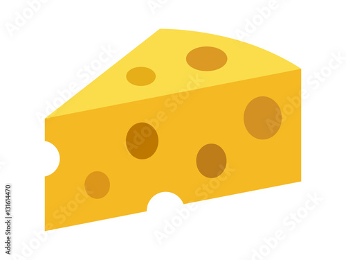 Fotografie, Obraz Swiss cheese or emmental cheese flat color icon for food apps and websites