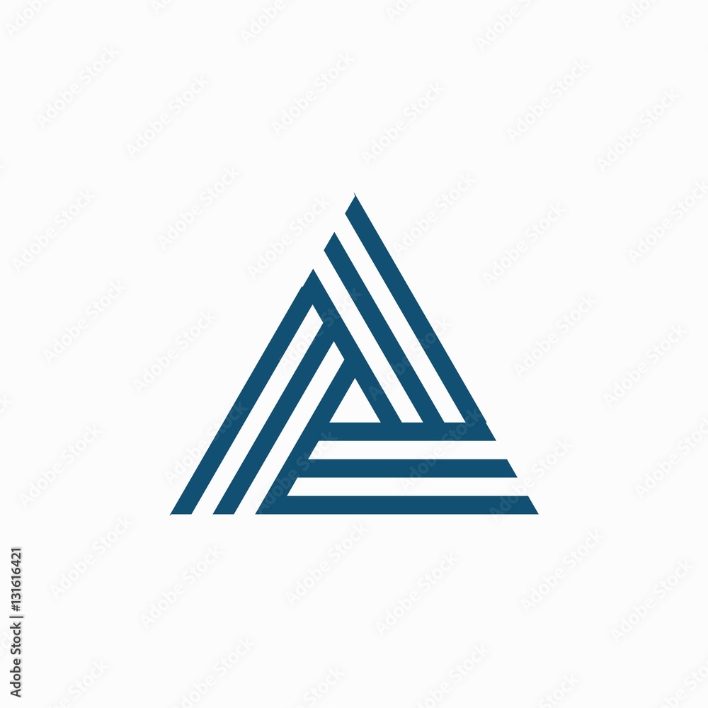 Line triangle logo design