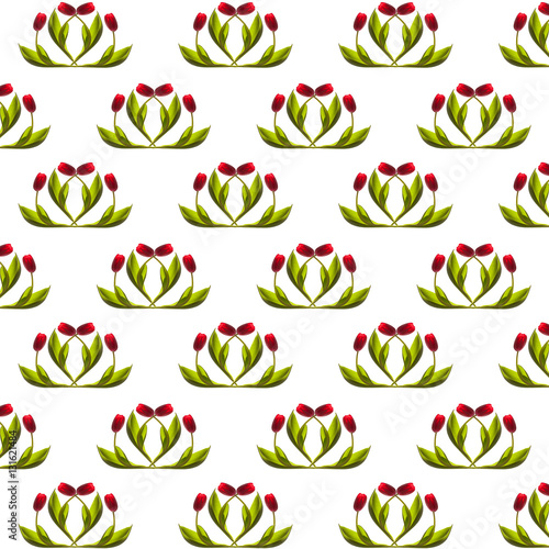 pattern beautiful elegant red tulips
