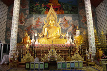 Buddha Image Of A Temple At Wat Phra That Cho Hae In Phrae . Thailand.