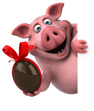 Fun Pig - 3D Illustration