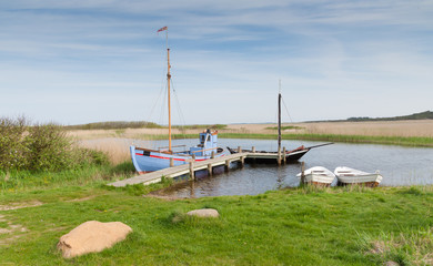 Boote am Ringköbing Fjord, Jütland, Dänemark,