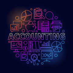 Poster - Accounting round bright illustration