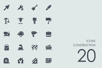 Wall Mural - Set of construction icons