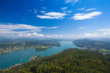 Pyramidenkogel, view of the Lake Worthersee, Carinthia, Austria