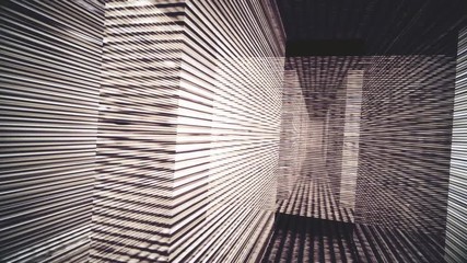 Traveling through a labyrinth of digital data (Loop).