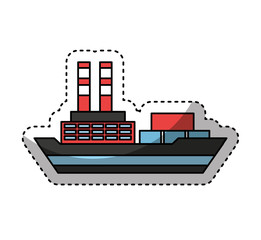 Poster - cargo ship isolated icon vector illustration design