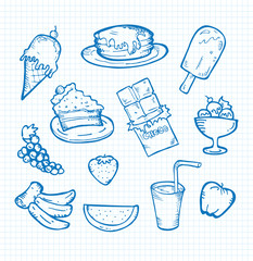 Sticker - set of sweets doodle