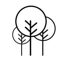tree plant silhouette isolated icon vector illustration design