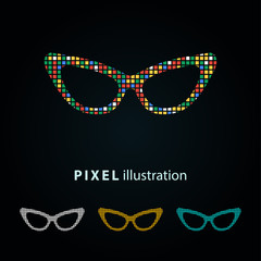 Canvas Print - Glasses - pixel illustration.